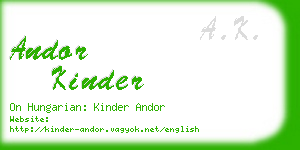 andor kinder business card